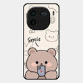 Cute Bear Glossy Metal Case Cover For Iqoo 12 5G