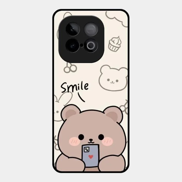 Cute Bear Glossy Metal Case Cover For Iqoo Neo 10 5G