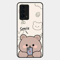 Cute Bear Glossy Metal Case Cover For Iqoo Z5 5G