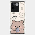 Cute Bear Glossy Metal Case Cover For Iqoo Z7 Pro 5G