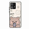 Cute Bear Glossy Metal Case Cover For Motorola Edge 40 5G