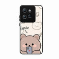 Cute Bear Glossy Metal Case Cover For Motorola Edge 50 Neo