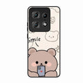 Cute Bear Glossy Metal Case Cover For Motorola Edge 50 Pro