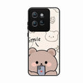 Cute Bear Glossy Metal Case Cover For Motorola Edge 50