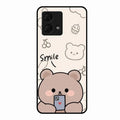 Cute Bear Glossy Metal Case Cover For Motorola g84 5G