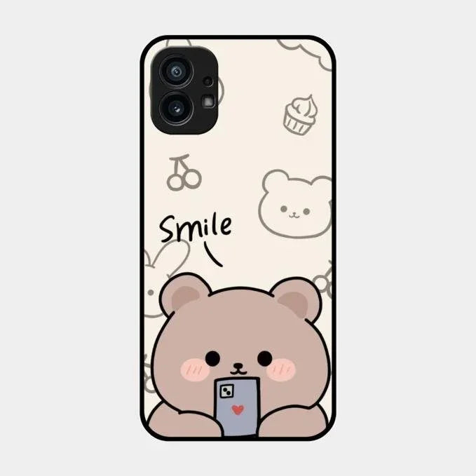 Cute Bear Glossy Metal Case Cover For Nothing Phone 1