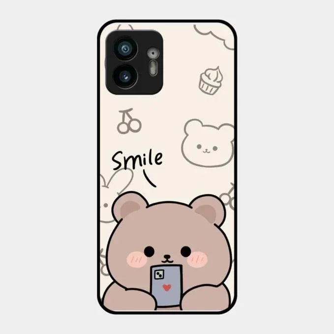 Cute Bear Glossy Metal Case Cover For Nothing Phone 2