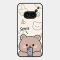 Cute Bear Glossy Metal Case Cover For Nothing Phone 2A 5G