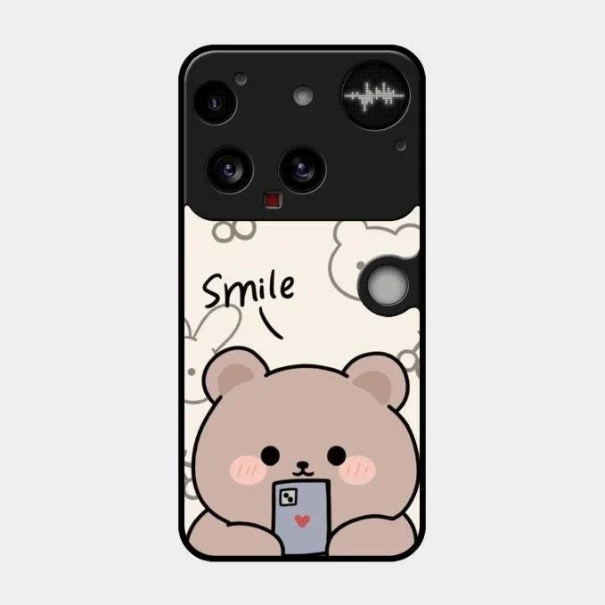 Cute Bear Glossy Metal Case Cover For Nothing Phone 3 5G