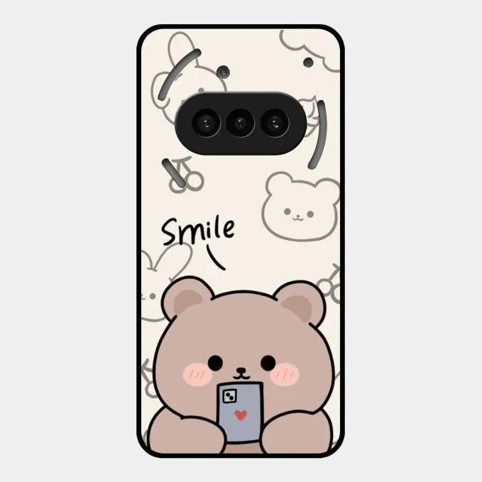 Cute Bear Glossy Metal Case Cover For Nothing Phone 3A 5G