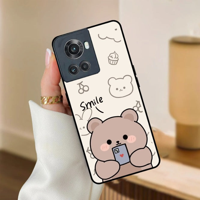 Cute Bear Glossy Metal Case Cover For OnePlus