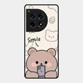 Cute Bear Glossy Metal Case Cover For Oneplus 12R 5G