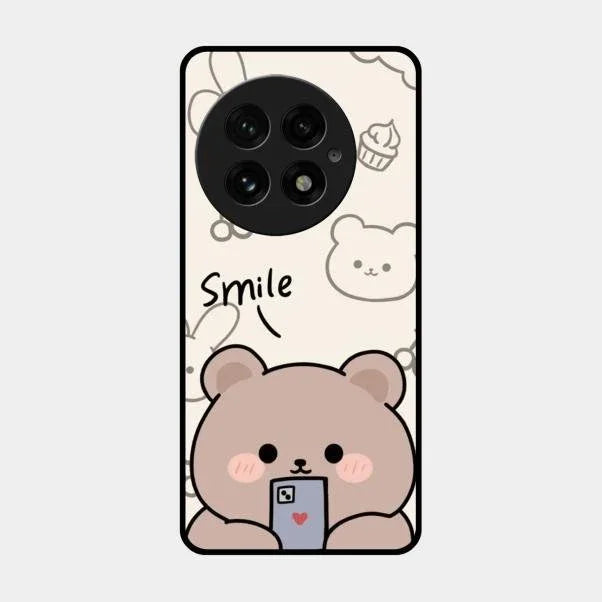 Cute Bear Glossy Metal Case Cover For Oneplus 13 5G