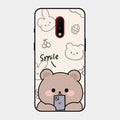 Cute Bear Glossy Metal Case Cover For Oneplus 7