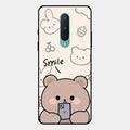 Cute Bear Glossy Metal Case Cover For Oneplus 8