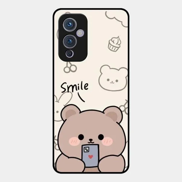 Cute Bear Glossy Metal Case Cover For Oneplus 9 5G