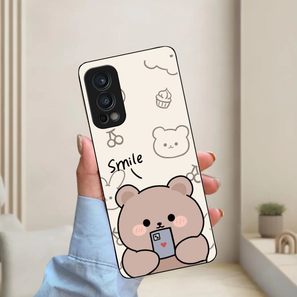 Cute Bear Glossy Metal Case Cover For OnePlus