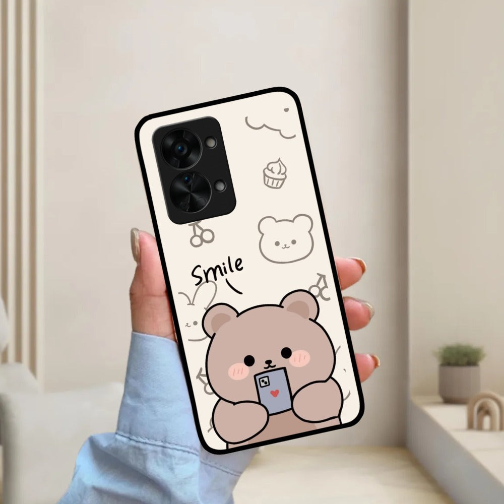 Cute Bear Glossy Metal Case Cover For OnePlus