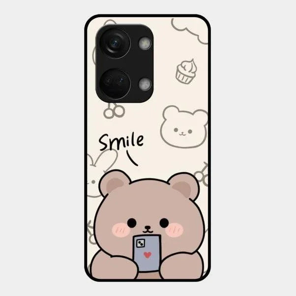 Cute Bear Glossy Metal Case Cover For Oneplus Nord 3 5G