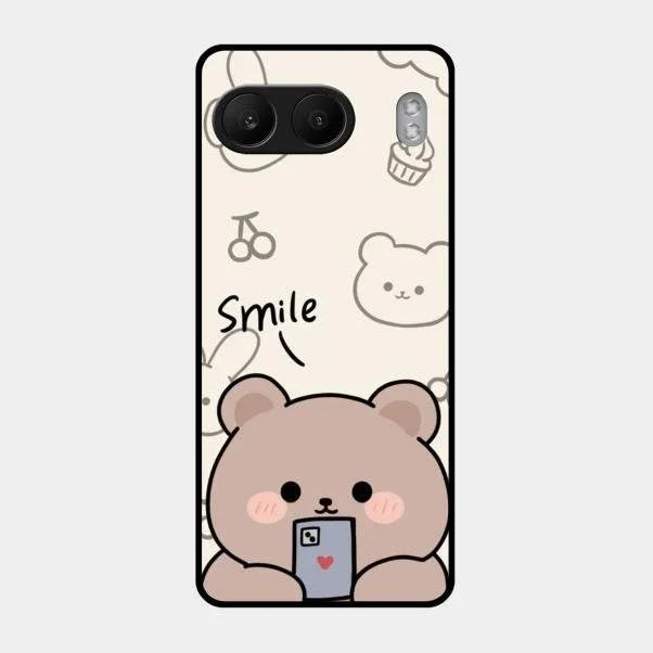 Cute Bear Glossy Metal Case Cover For Oneplus Nord 4 5G
