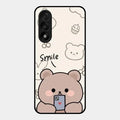 Cute Bear Glossy Metal Case Cover For Oneplus Nord 5 5G