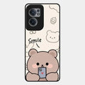 Cute Bear Glossy Metal Case Cover For Oneplus Nord Ce 2 5G
