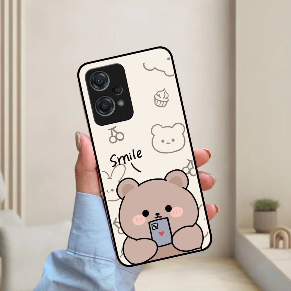 Cute Bear Glossy Metal Case Cover For OnePlus