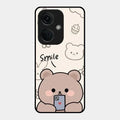Cute Bear Glossy Metal Case Cover For Oneplus Nord Ce 3 5G