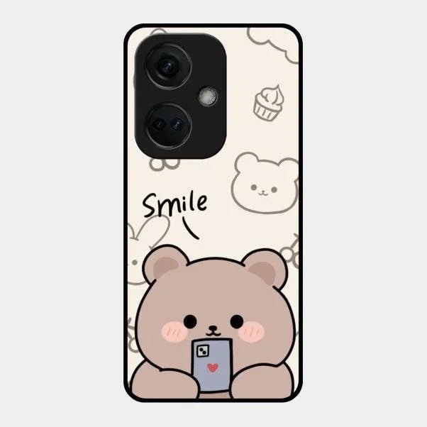 Cute Bear Glossy Metal Case Cover For Oneplus Nord Ce 3 5G