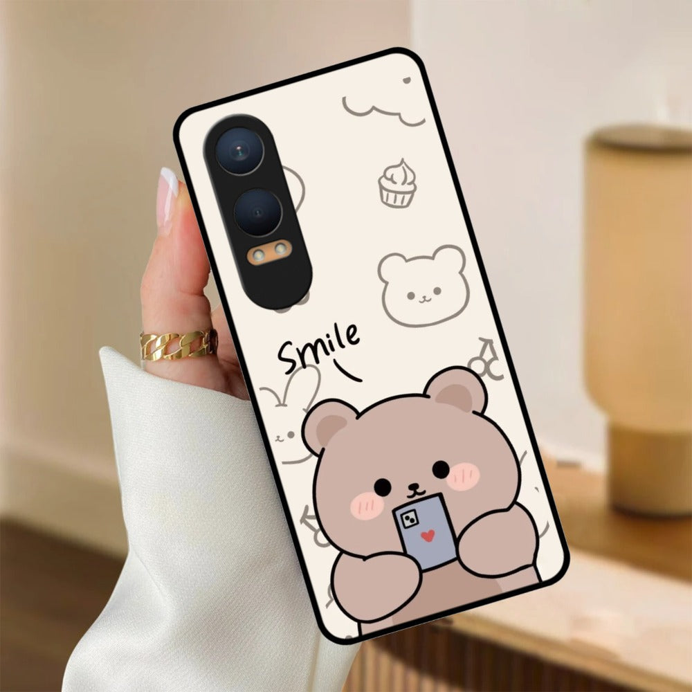 Cute Bear Glossy Metal Case Cover For OnePlus