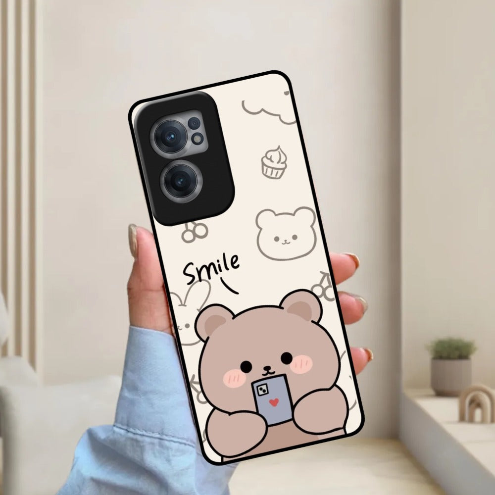 Cute Bear Glossy Metal Case Cover For OnePlus