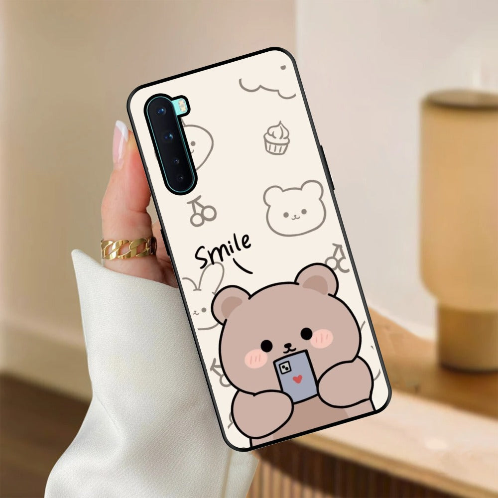 Cute Bear Glossy Metal Case Cover For OnePlus