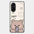 Cute Bear Glossy Metal Case Cover For Oppo F23 5G