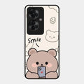 Cute Bear Glossy Metal Case Cover For Oppo F25 Pro 5G