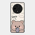 Cute Bear Glossy Metal Case Cover For Oppo F27 Pro Plus 5G