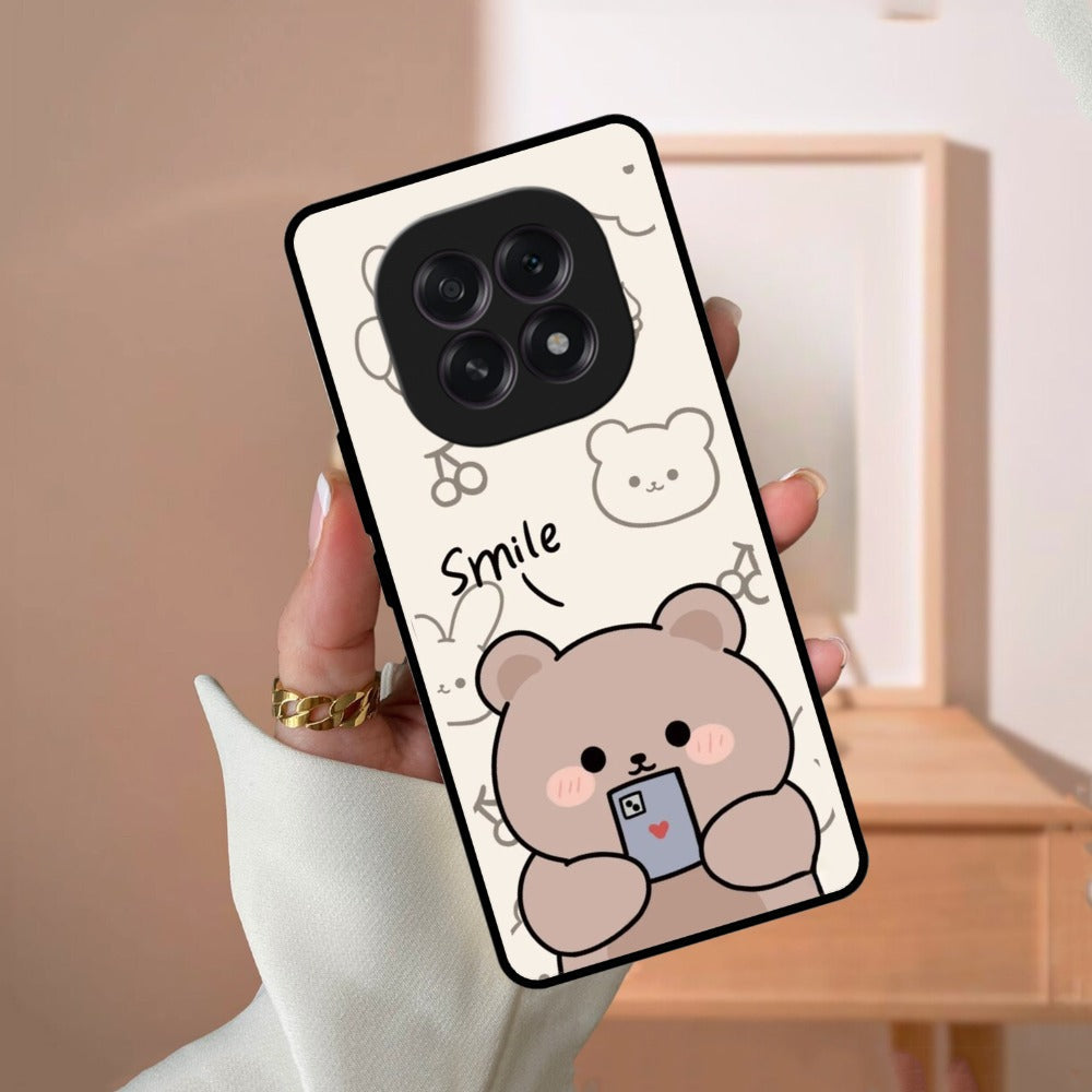 Cute Bear Glossy Metal Case Cover For Oppo
