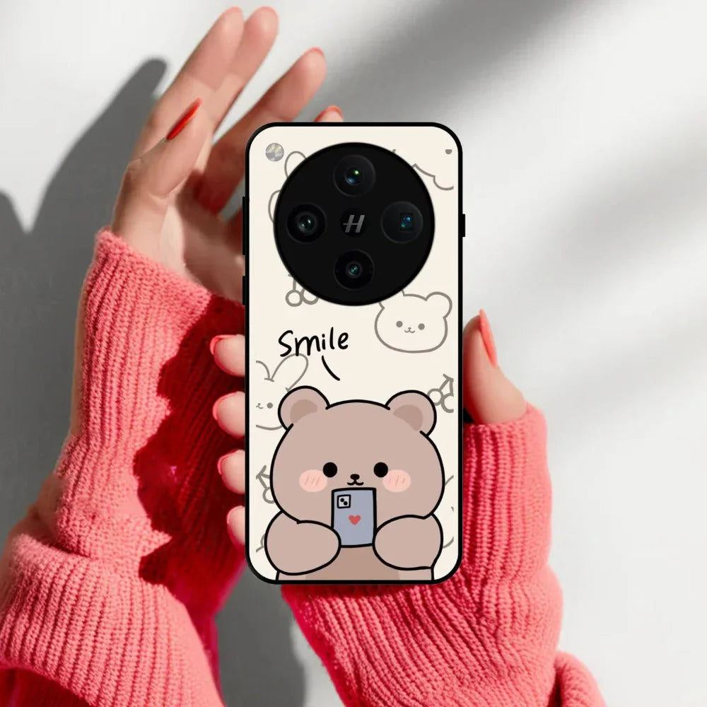 Cute Bear Glossy Metal Case Cover For Oppo - ShopOnCliQ