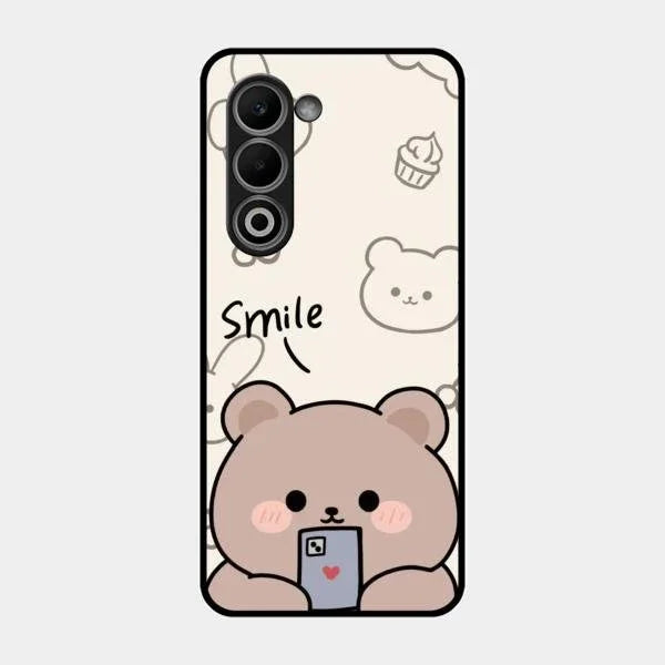 Cute Bear Glossy Metal Case Cover For Oppo K13X 5G