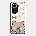 Cute Bear Glossy Metal Case Cover For Oppo Reno 11 5G