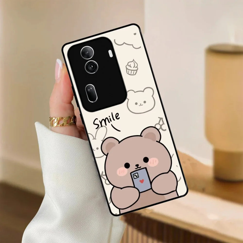 Cute Bear Glossy Metal Case Cover For Oppo - ShopOnCliQ