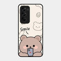 Cute Bear Glossy Metal Case Cover For Oppo Reno 12 Pro 5G