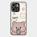Cute Bear Glossy Metal Case Cover For Oppo Reno 14 Pro 5G
