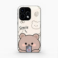 Cute Bear Glossy Metal Case Cover For Oppo Reno 15 5G