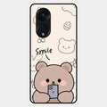 Cute Bear Glossy Metal Case Cover For Oppo Reno 8T 5G