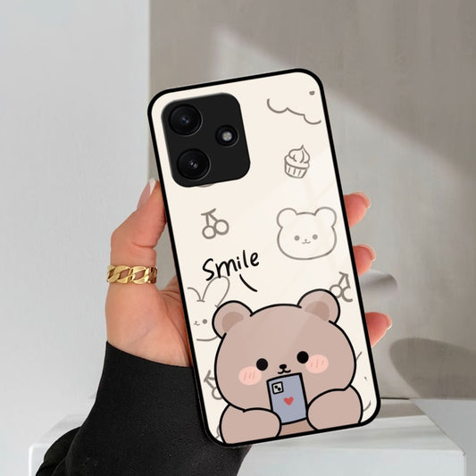 Cute Bear Glossy Metal Case Cover For Poco ShopOnCliQ