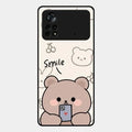 Cute Bear Glossy Metal Case Cover For Poco X4 Pro 5G