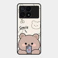 Cute Bear Glossy Metal Case Cover For Poco X6 Pro 5G