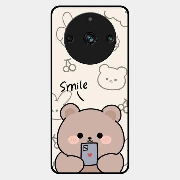 Cute Bear Glossy Metal Case Cover For Realme 11 Pro Plus 5G