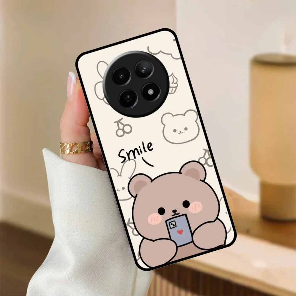 Cute Bear Glossy Metal Case Cover For Realme - ShopOnCliQ