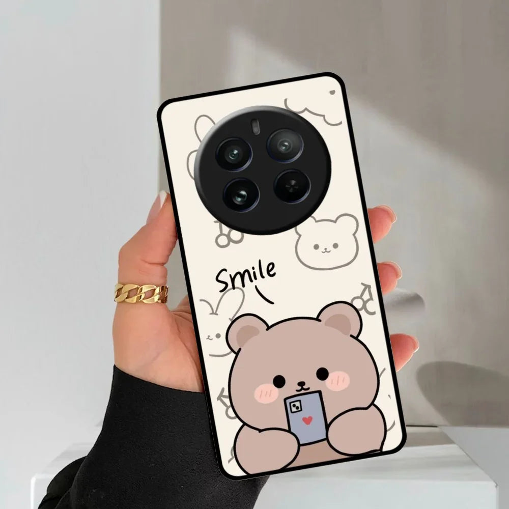Cute Bear Glossy Metal Case Cover For Realme - ShopOnCliQ